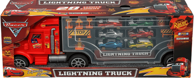 Camion et 10 voitures de race