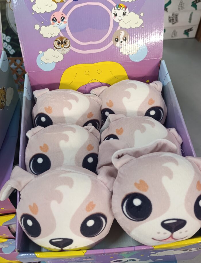 Display 6 peluches squeechy Mix (lion, lapin, chien, panda unicorn) squeechy