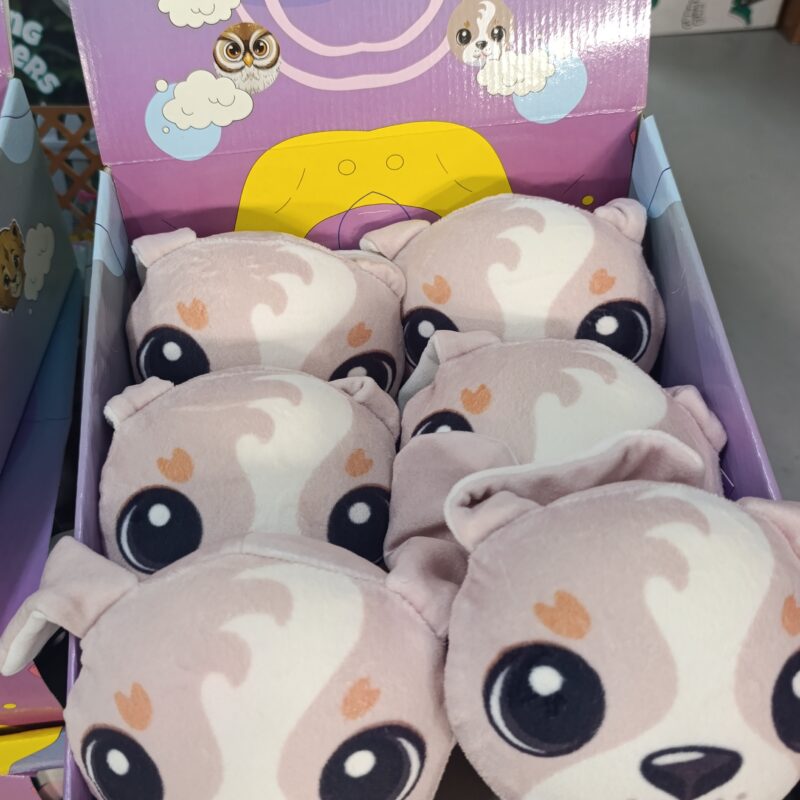 Display 6 peluches squeechy Mix (lion, lapin, chien, panda unicorn) squeechy