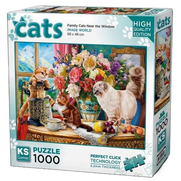 Puzzle 1000pcs Family Cats Near The Window