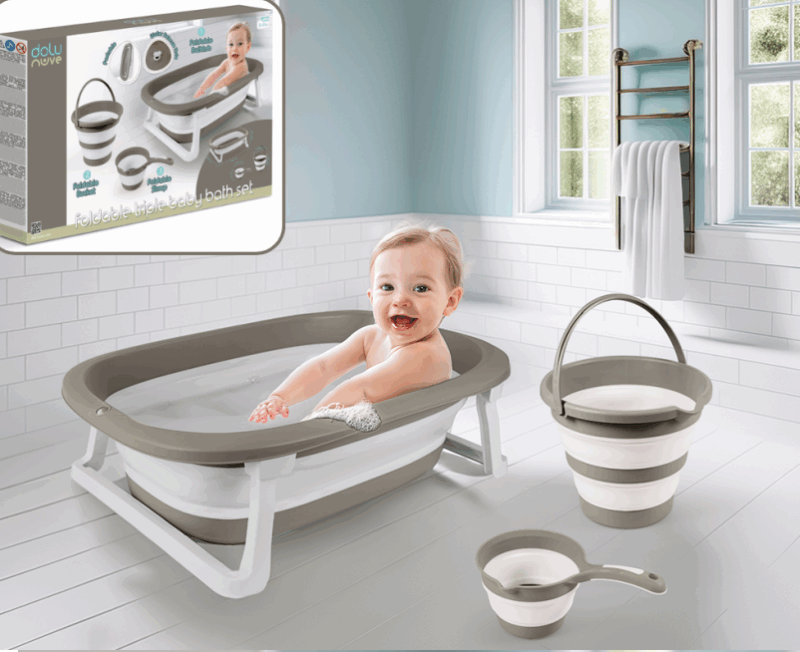 Coffret Bain Pliable et 2 Seaux Grix